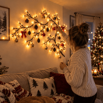 ✨Flexible LED Branch Lights | Remote- Controlled Holiday Wall Decor