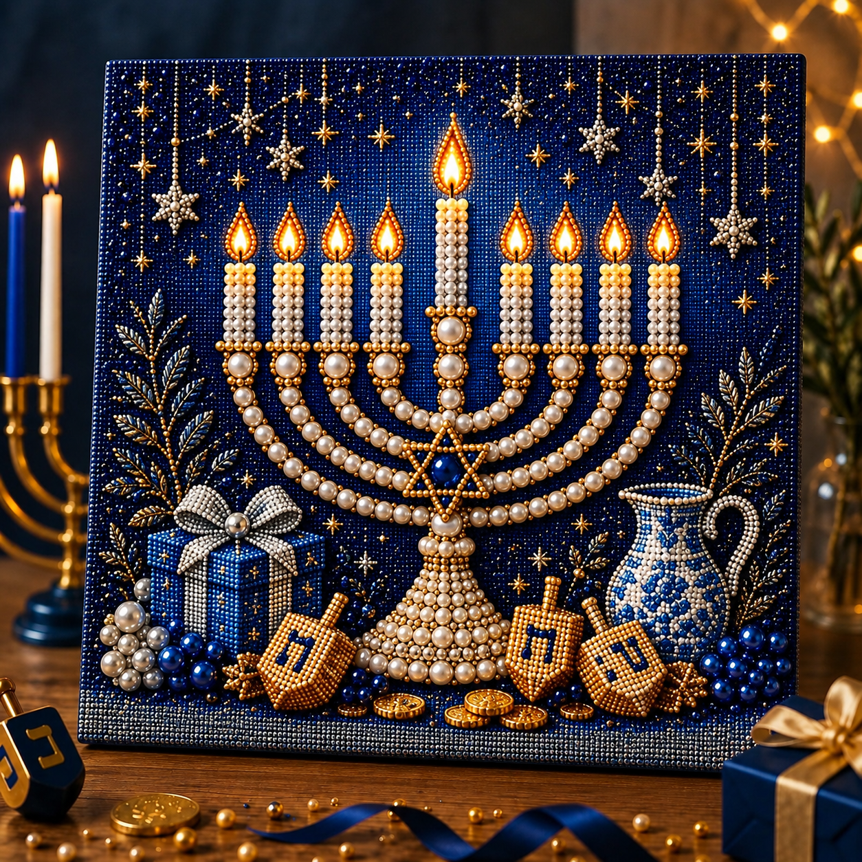 🎁Last Day 49% OFF - 🕎✨DIY Hanukkah Pearl Art Kit