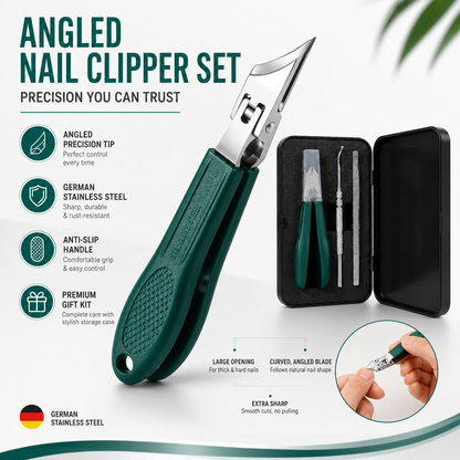 3PCS Slanted Nail Clipper Set-Clean & Effortless Cutting