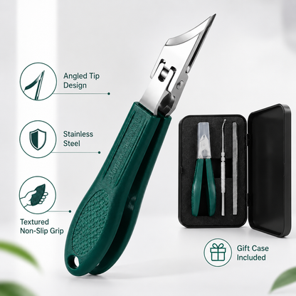 3PCS Slanted Nail Clipper Set-Clean & Effortless Cutting