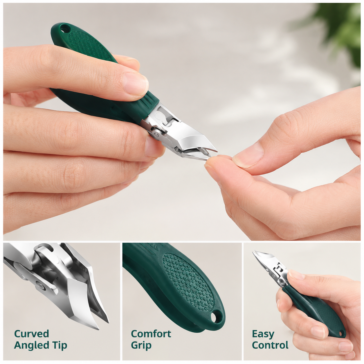 3PCS Slanted Nail Clipper Set-Clean & Effortless Cutting