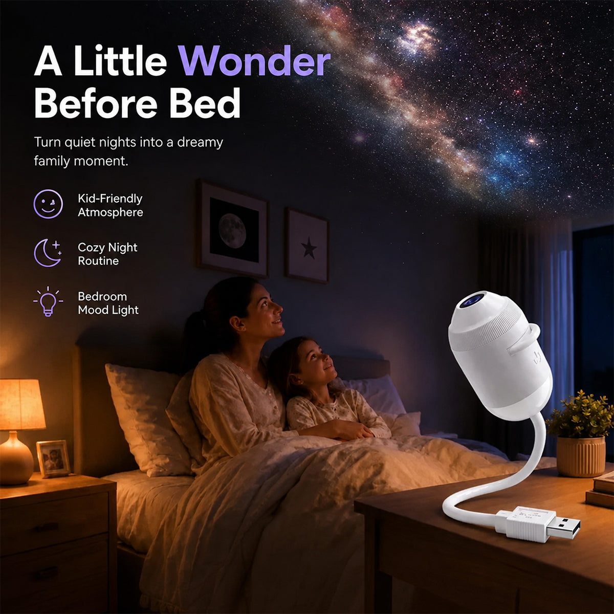 🔥LAST DAY 49% OFF - ✨Plug-and-Play HD Star Projecto