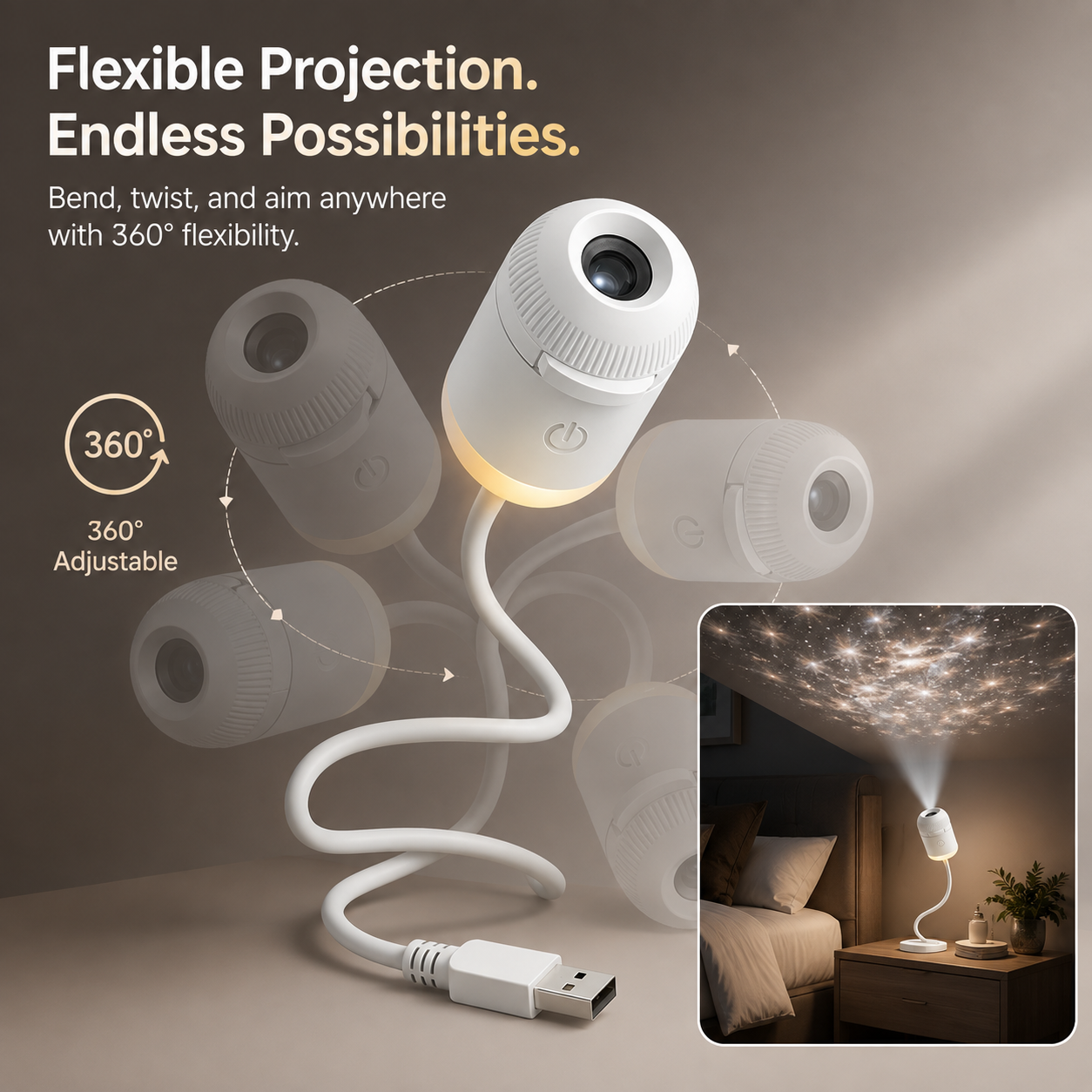 🔥LAST DAY 49% OFF - ✨Plug-and-Play HD Star Projecto