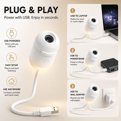 🔥LAST DAY 49% OFF - ✨Plug-and-Play HD Star Projecto