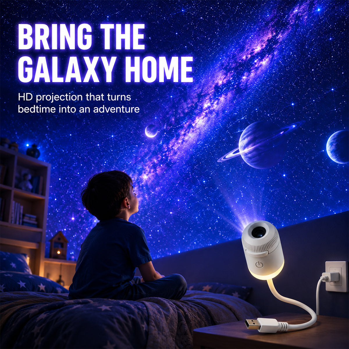 🔥LAST DAY 49% OFF - ✨Plug-and-Play HD Star Projecto