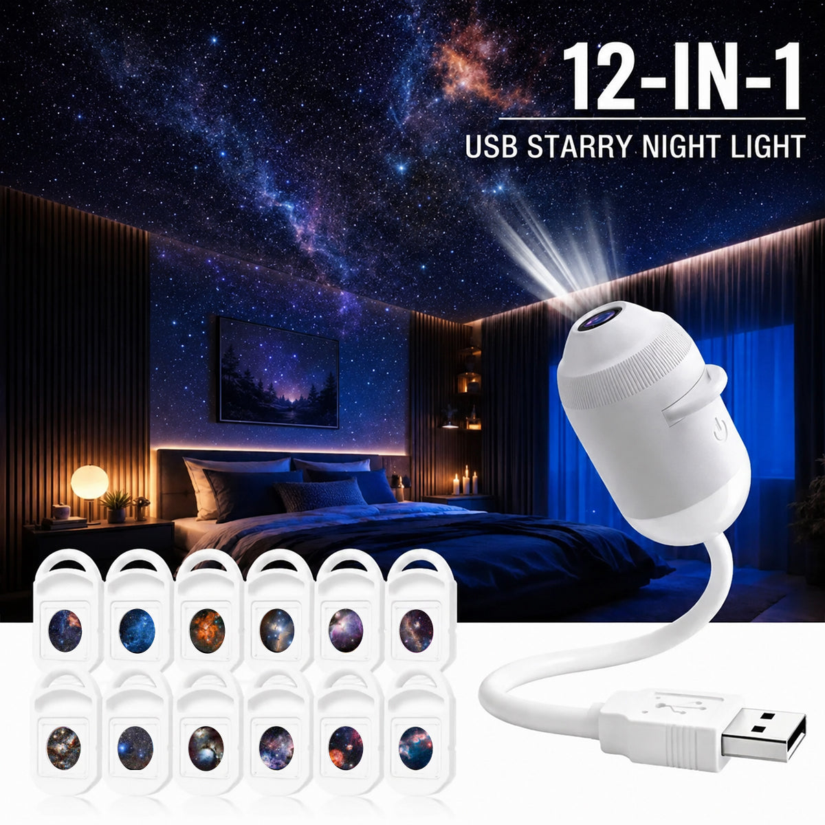 🔥LAST DAY 49% OFF - ✨Plug-and-Play HD Star Projecto