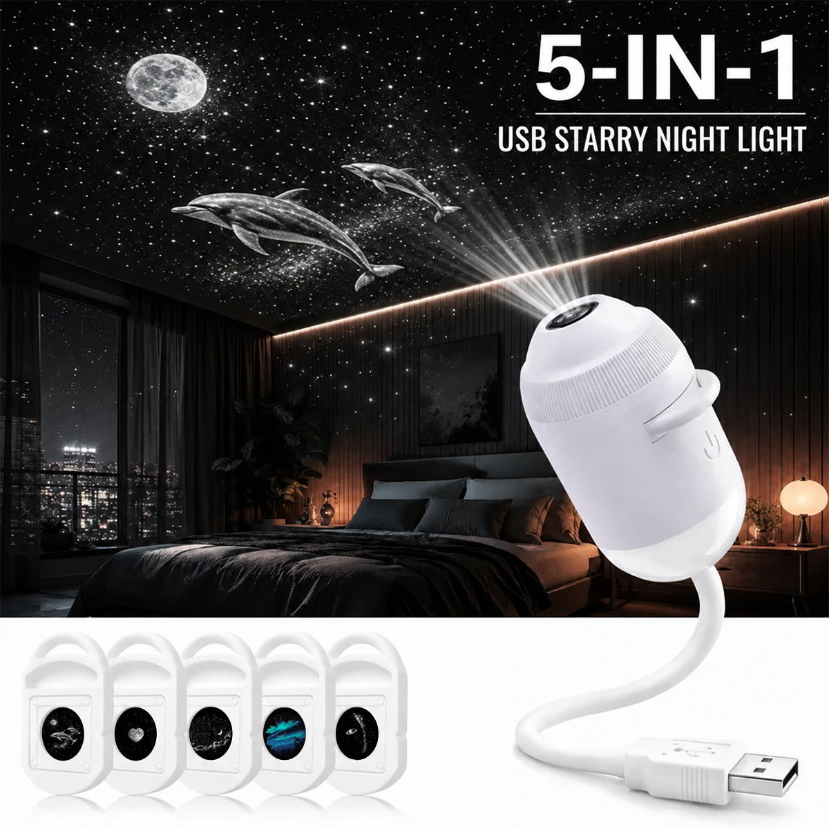 🔥LAST DAY 49% OFF - ✨Plug-and-Play HD Star Projecto