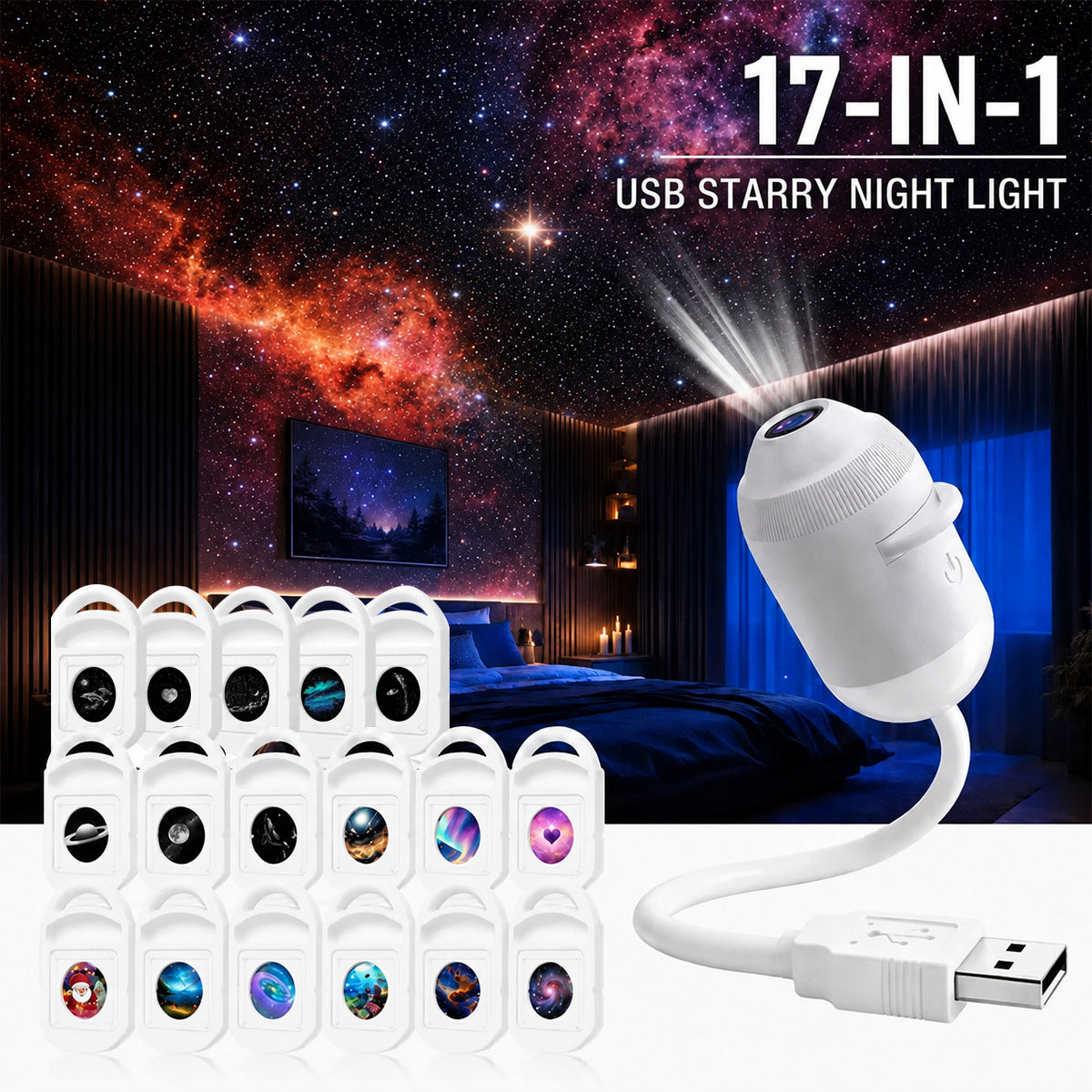 🔥LAST DAY 49% OFF - ✨Plug-and-Play HD Star Projecto