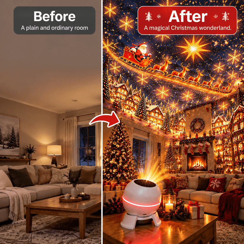 🎉✨Turn Any Room Into a Christmas Wonderland- Holiday Projection Night Light