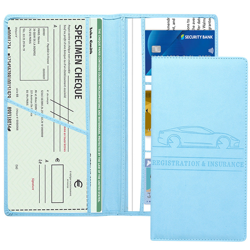 PU Car Registration Insurance Card and Driver License Document Holder