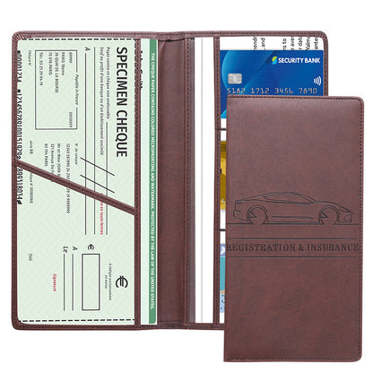 PU Car Registration Insurance Card and Driver License Document Holder
