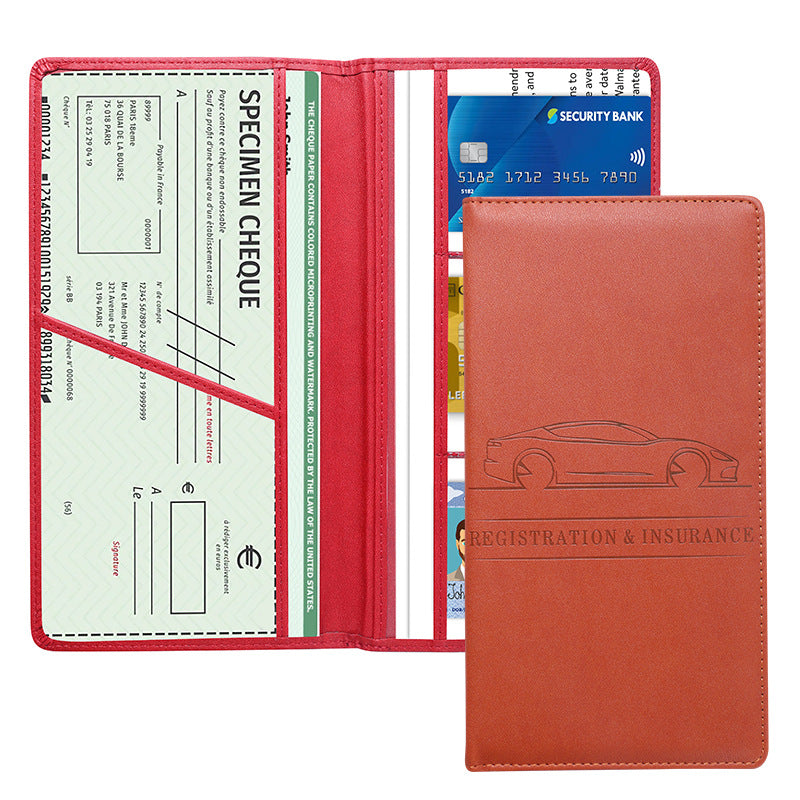 PU Car Registration Insurance Card and Driver License Document Holder