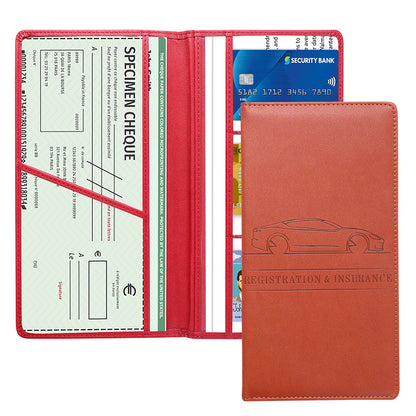 PU Car Registration Insurance Card and Driver License Document Holder