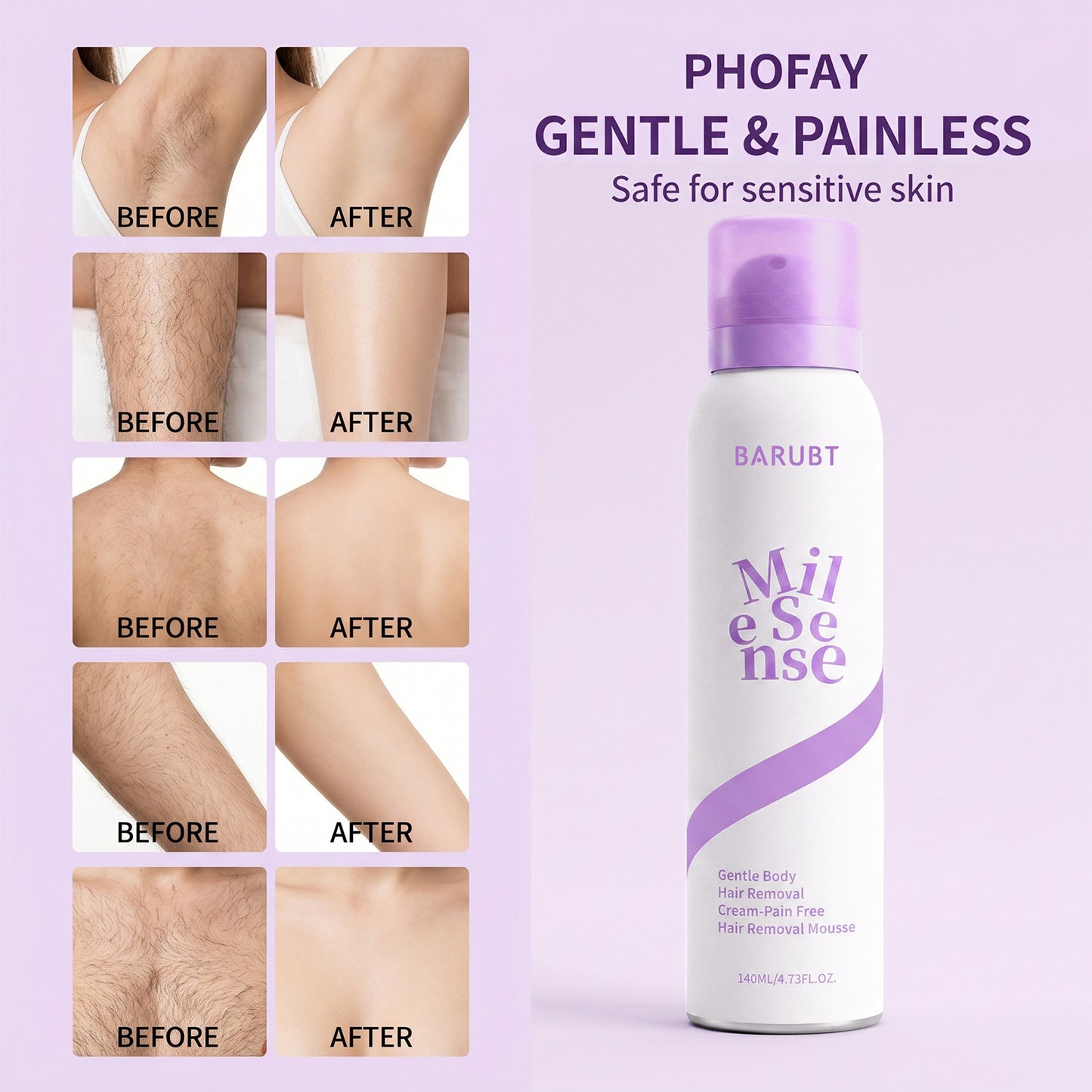 Gentle & Painless Hair Removal Cream Duo for Sensitive Skin