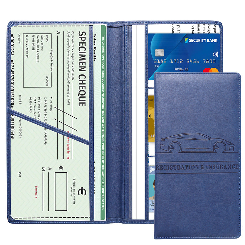 PU Car Registration Insurance Card and Driver License Document Holder