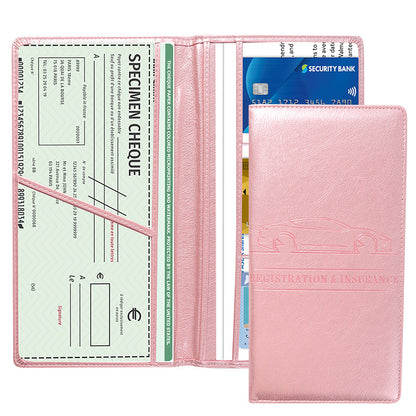 PU Car Registration Insurance Card and Driver License Document Holder