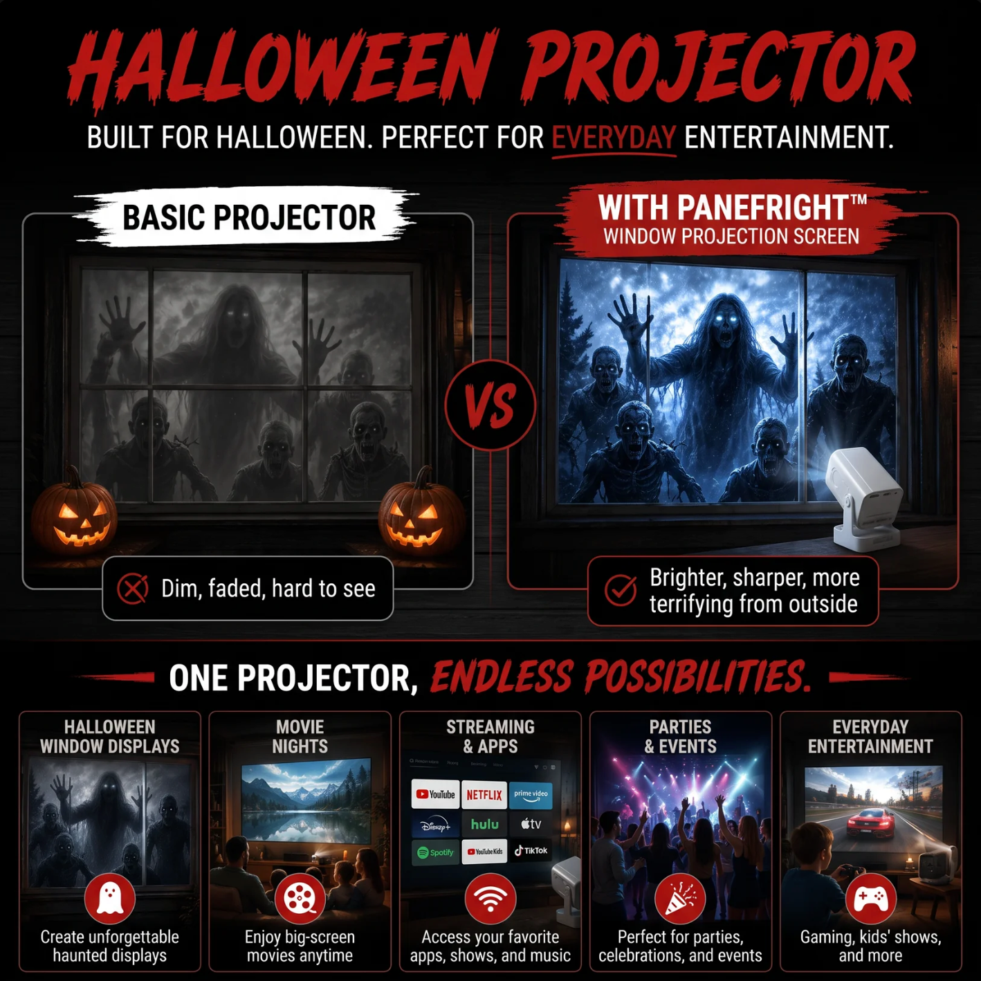 👻Halloween window projector