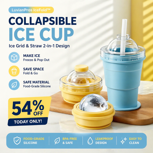 🔥Last Day 49% OFF - Foldable Ice Cup with Straw