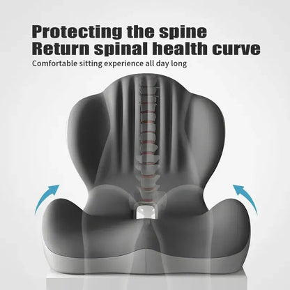 Ergonomic Memory Foam Seat Cushion with Lumbar & Back Support, Relieves Back Pain,Reduces Pressure