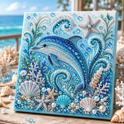Ocean Theme Pearl Art DIY Kit I 3D Sparkling Coastal Wall Decor