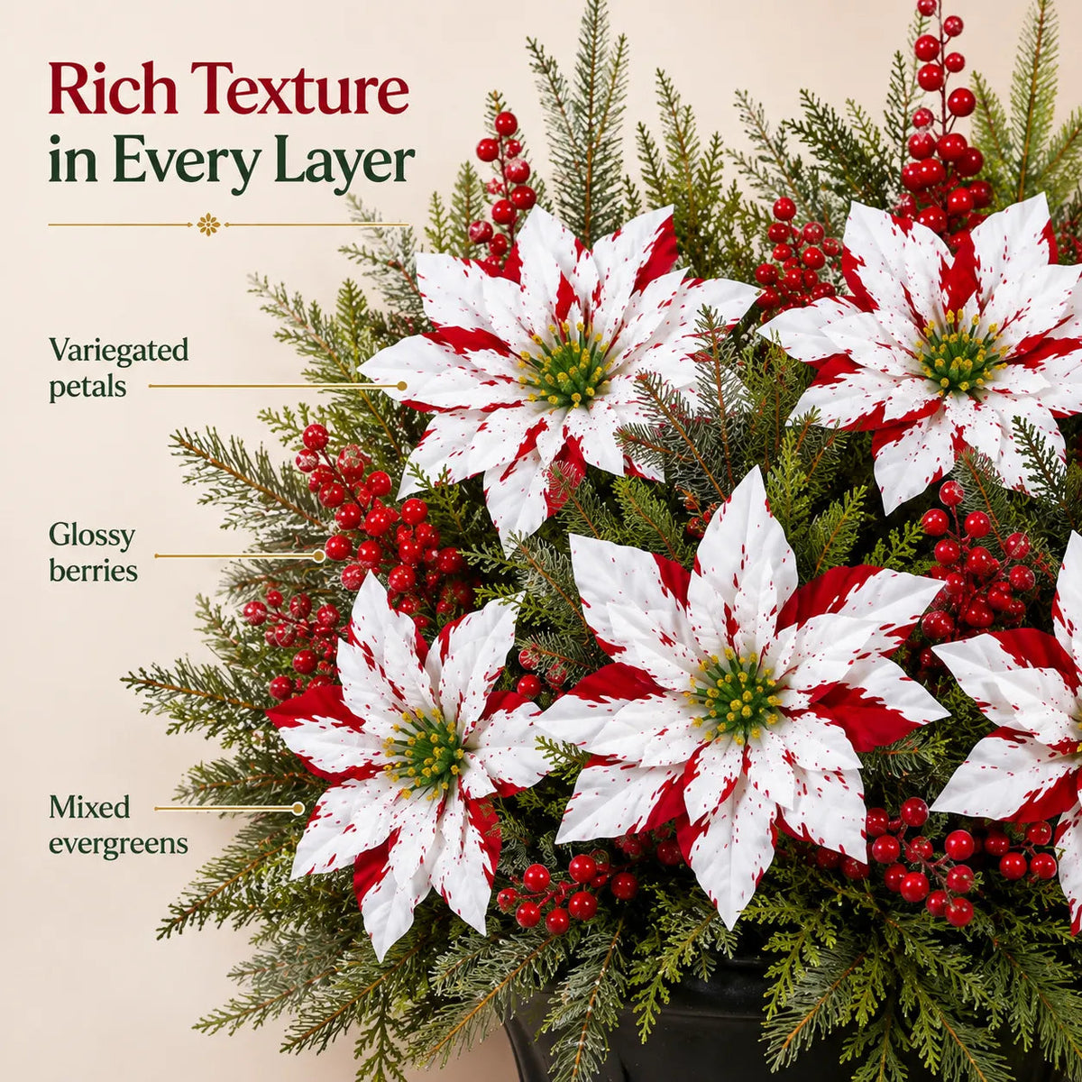 ❀Last Day 49% OFF - Christmas Poinsettia Planter Inserts