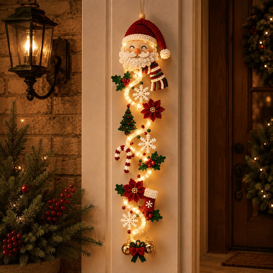 ⏳ Last Day 49% OFF – 🎄Glowing Christmas Door Hanger | 6 Festive Lighted Designs with Warm Glow, Dimensional Details & Space-Saving Vertical Décor ✨