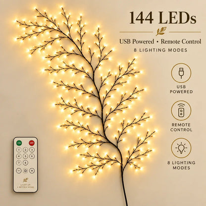 ✨Flexible LED Branch Lights | Remote- Controlled Holiday Wall Decor