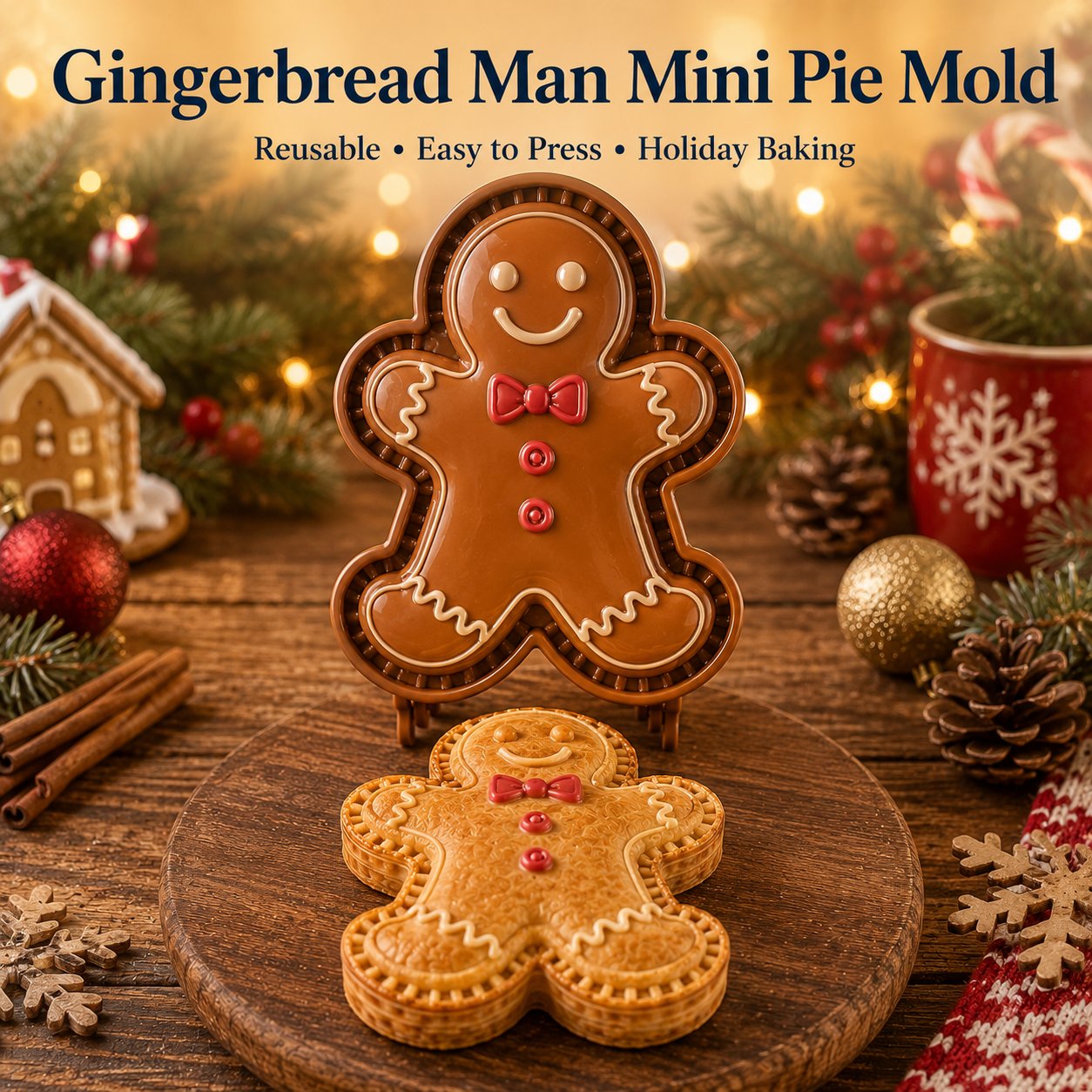 ⏳ Last Day 49% OFF – 🎄 9-Design Christmas Mini Pie Mold Collection🥧✨