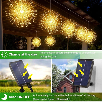 4-Pack Solar Fireworks Lights - 480 LEDS