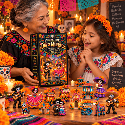 Pueblo del Día de Muertos 2026- 24-Day Day of the Dead Collectible Countdown Calendar with 24 Unique Miniatures