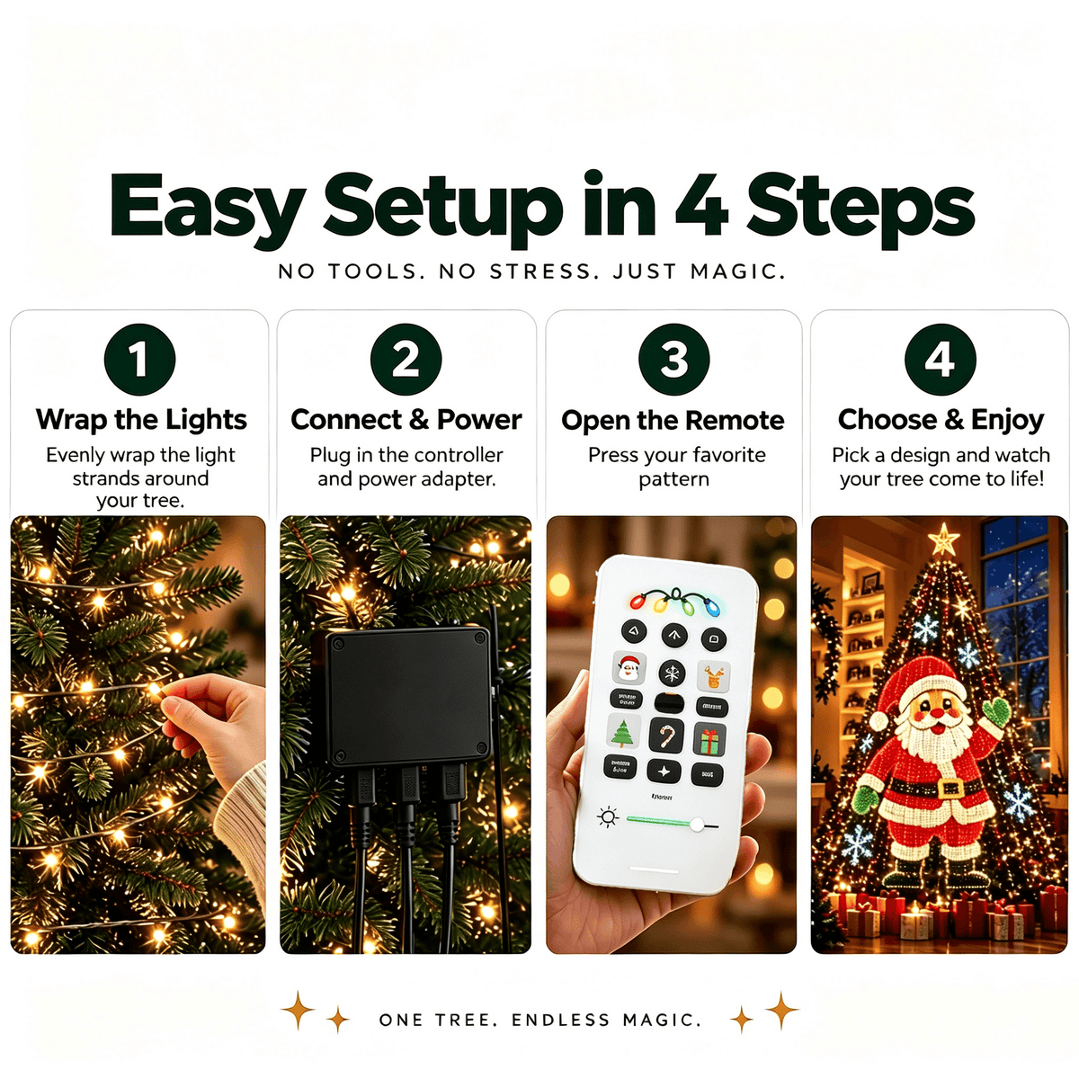 🎄Smart Animated Christmas Tree Lights- Make Your Christmas Tree Come Alive!