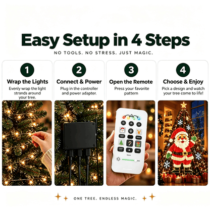 🎄Smart Animated Christmas Tree Lights- Make Your Christmas Tree Come Alive!