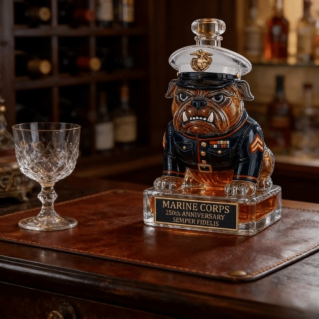 Limited-Time Offer 250th Anniversarymilitary-Inspired Bulldogwhiskey Decanter Set