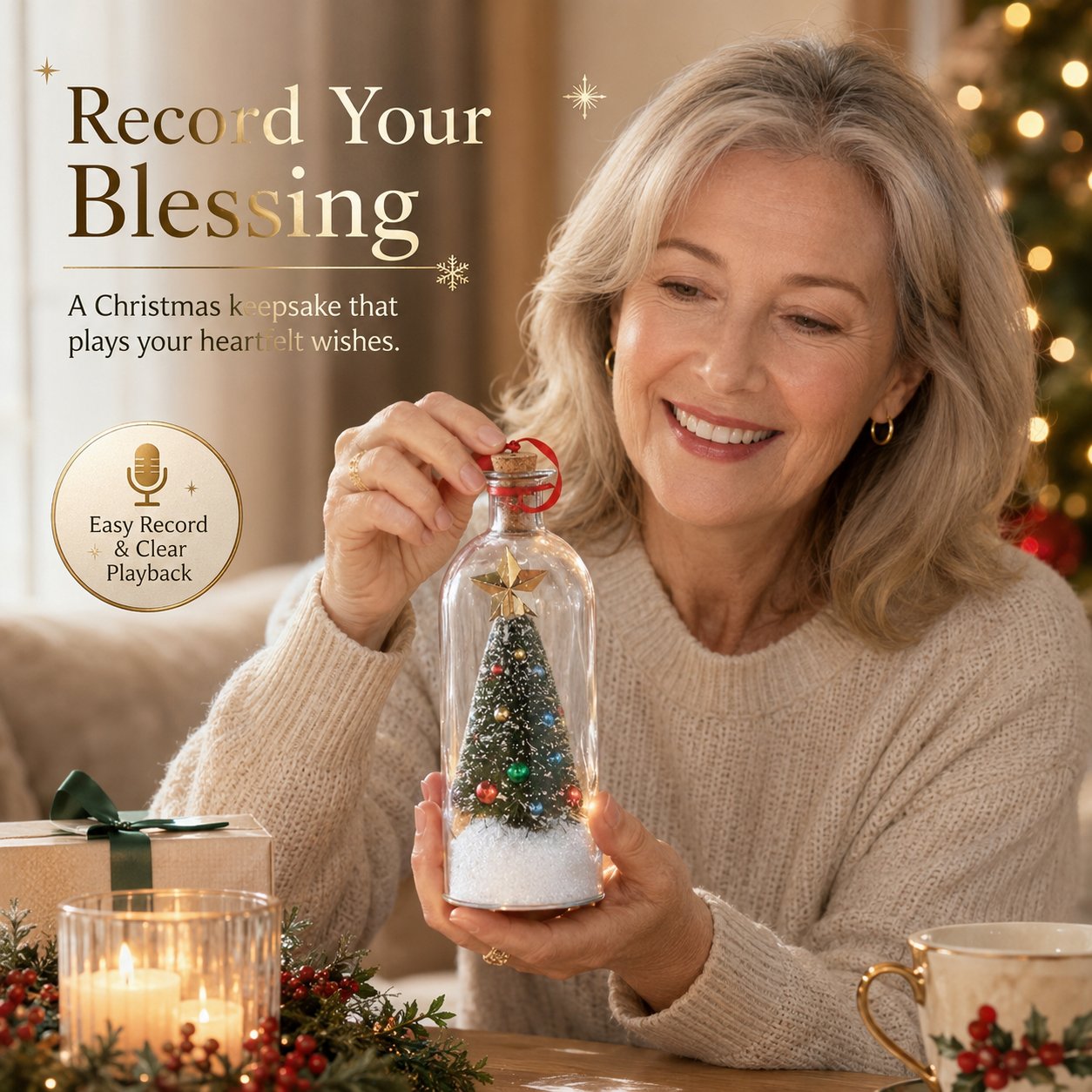 🎅🎄A Christmas Sale -Recordable Christmas Tree Message In A Bottle