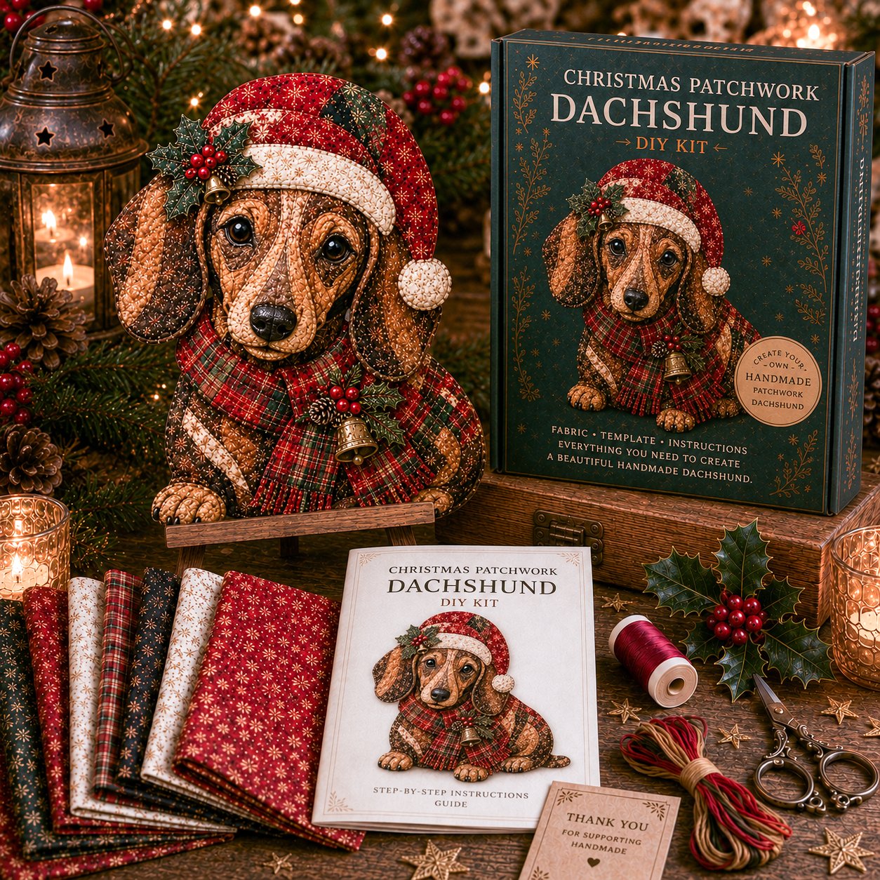 🔥LAST DAY 49% OFF - 🎅Christmas Patchwork Fabric DIY Decor Kit