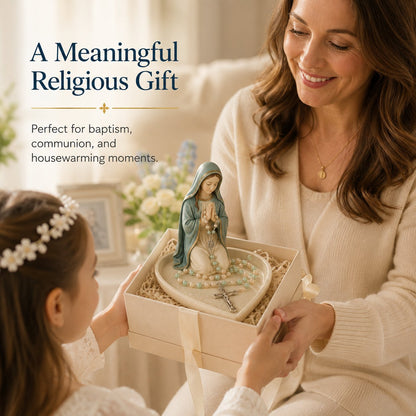 ✝️Last Day 50% OFF - Graceful Faith Virgin Mary Ceramic Rosary Holder Keepsake Tray