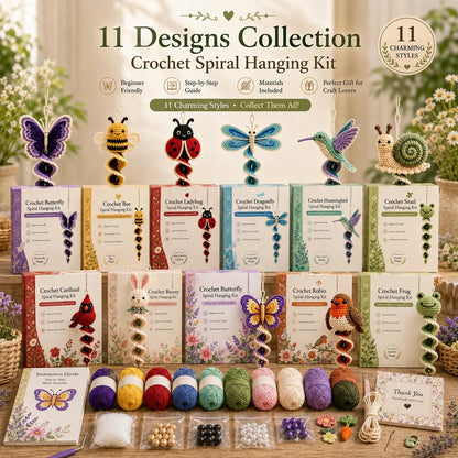 🔥LAST DAY 49% OFF - 🎁Crochet Spiral Hanging Kit – Beginner-Friendly DIY Garden Animal Decor 🧶🌿