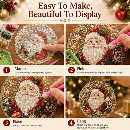 🎄LAST DAY 49% OFF —✨Christmas Pearl Diamond Art Hanging Ornament Kit🎅💎