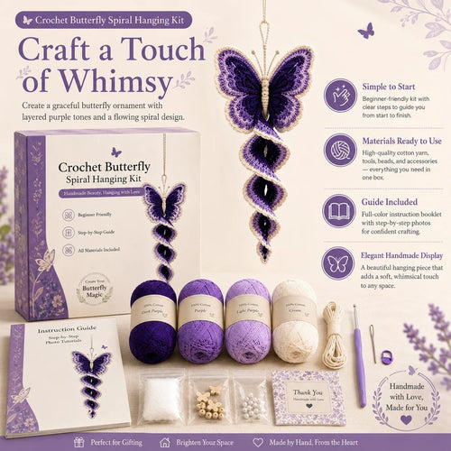 🔥LAST DAY 49% OFF - 🎁Crochet Spiral Hanging Kit – Beginner-Friendly DIY Garden Animal Decor 🧶🌿