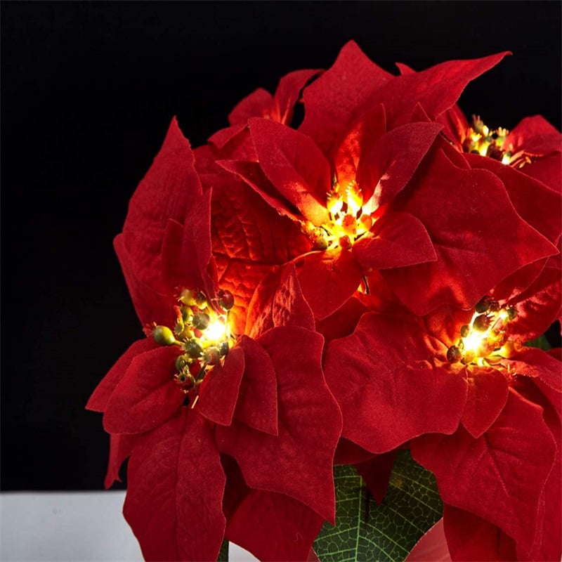 🎄✨Christmas Poinsettia LED Garland String Lights