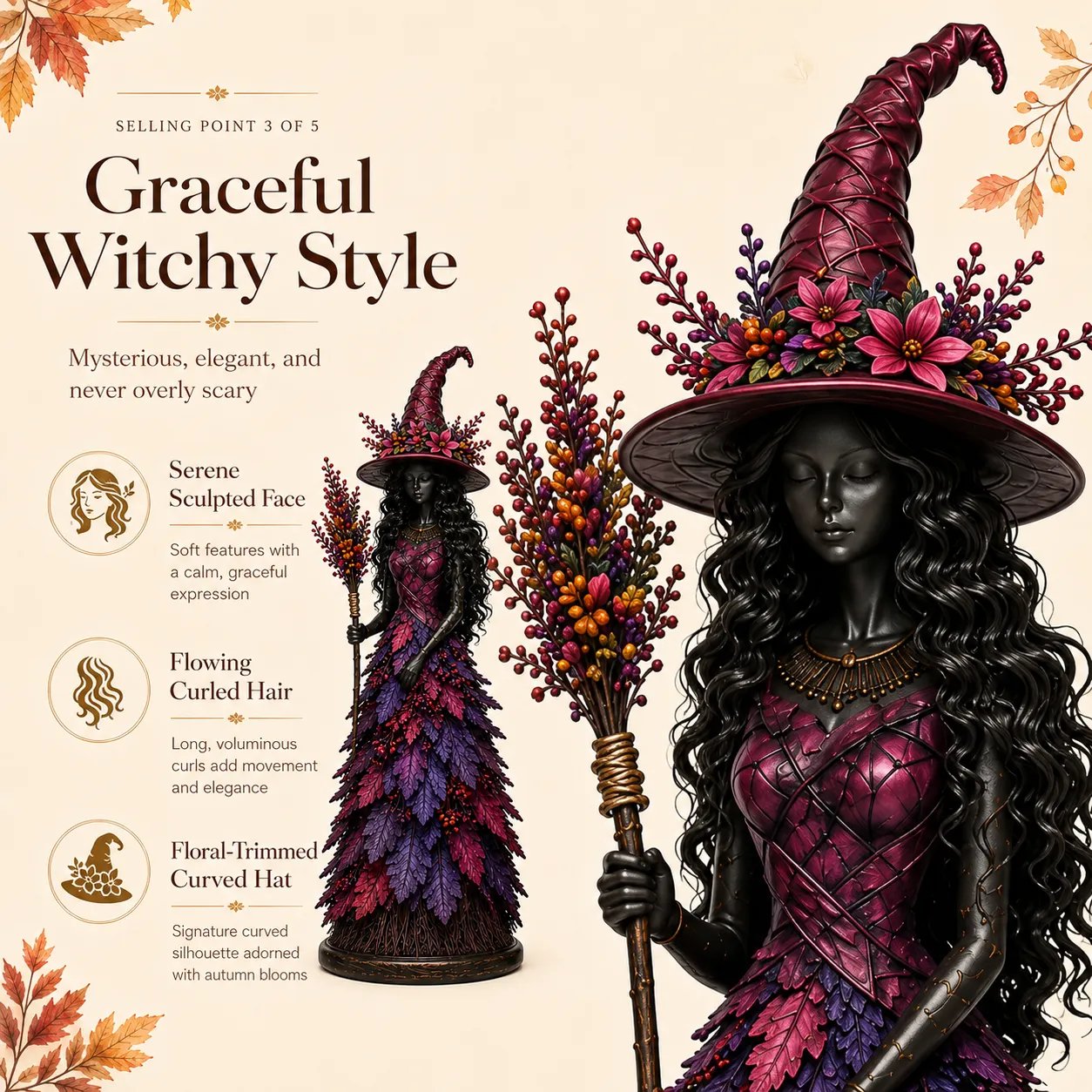 🔥LAST DAY 49% OFF - 🧙‍♀️Enchanted Autumn Witch Figurine (📦Buy 2 Free Shipping)