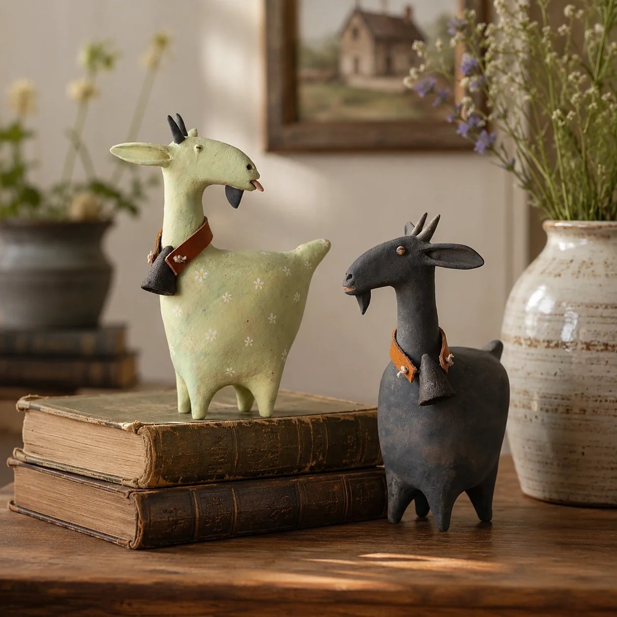 🔥Whimsical Farmhouse Goat Figurines🐐