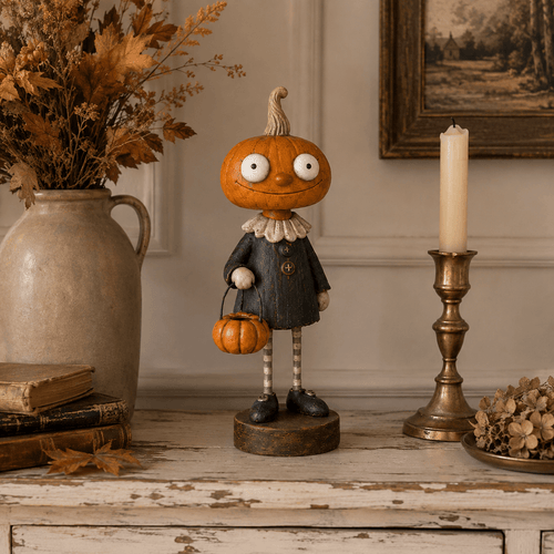 🎃Primitive Pumpkin Friends Vintage Halloween Figurines Collection