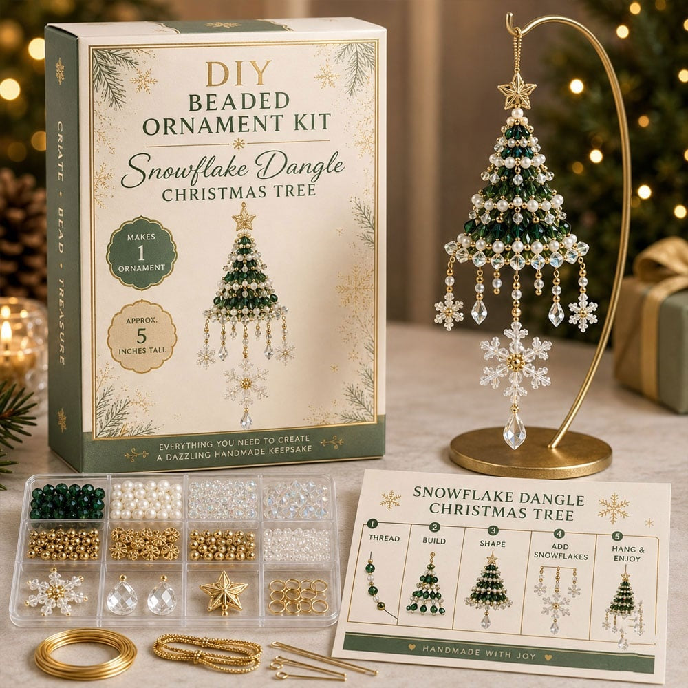 🎄DIY Christmas Tree Beaded Ornament Kit- Craft your own sparkling holiday keepsake!✨💎