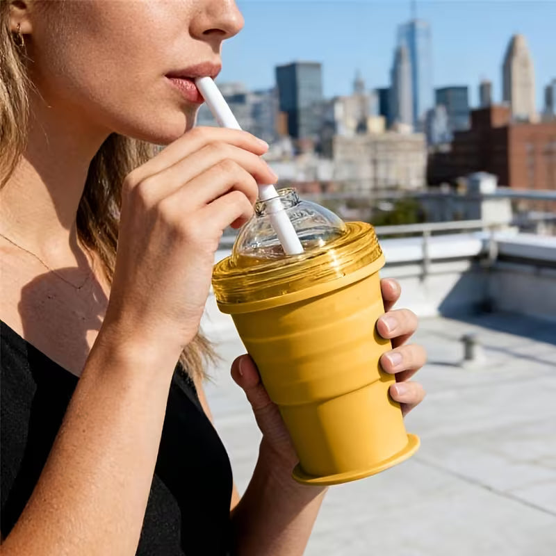 🔥Last Day 49% OFF - Foldable Ice Cup with Straw