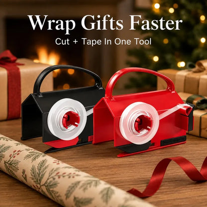 2-in-1 Wrapping Paper Cutter & Tape Dispenser - Faster Gift Wrapping Tool