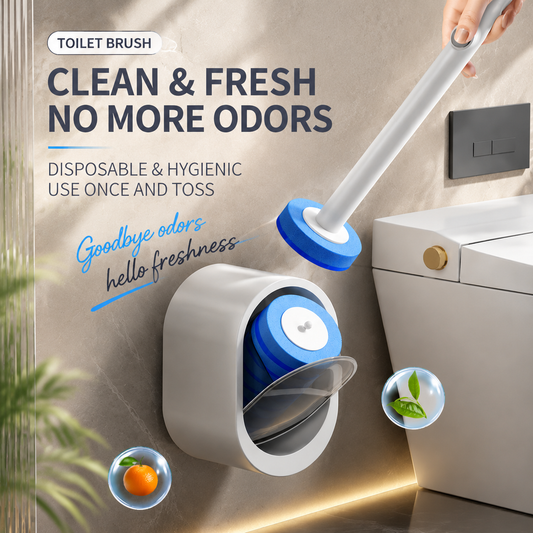 Toilet Scrubber Kit with Self-Cleaning Disposable Pads