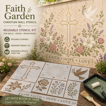 💥 LAST DAY 49% OFF – 🌿 Garden Wall Stencil™ Collection | 9 Reusable Mural Designs for Walls, Fences, Porches & Creative Outdoor Makeovers 🎨✨