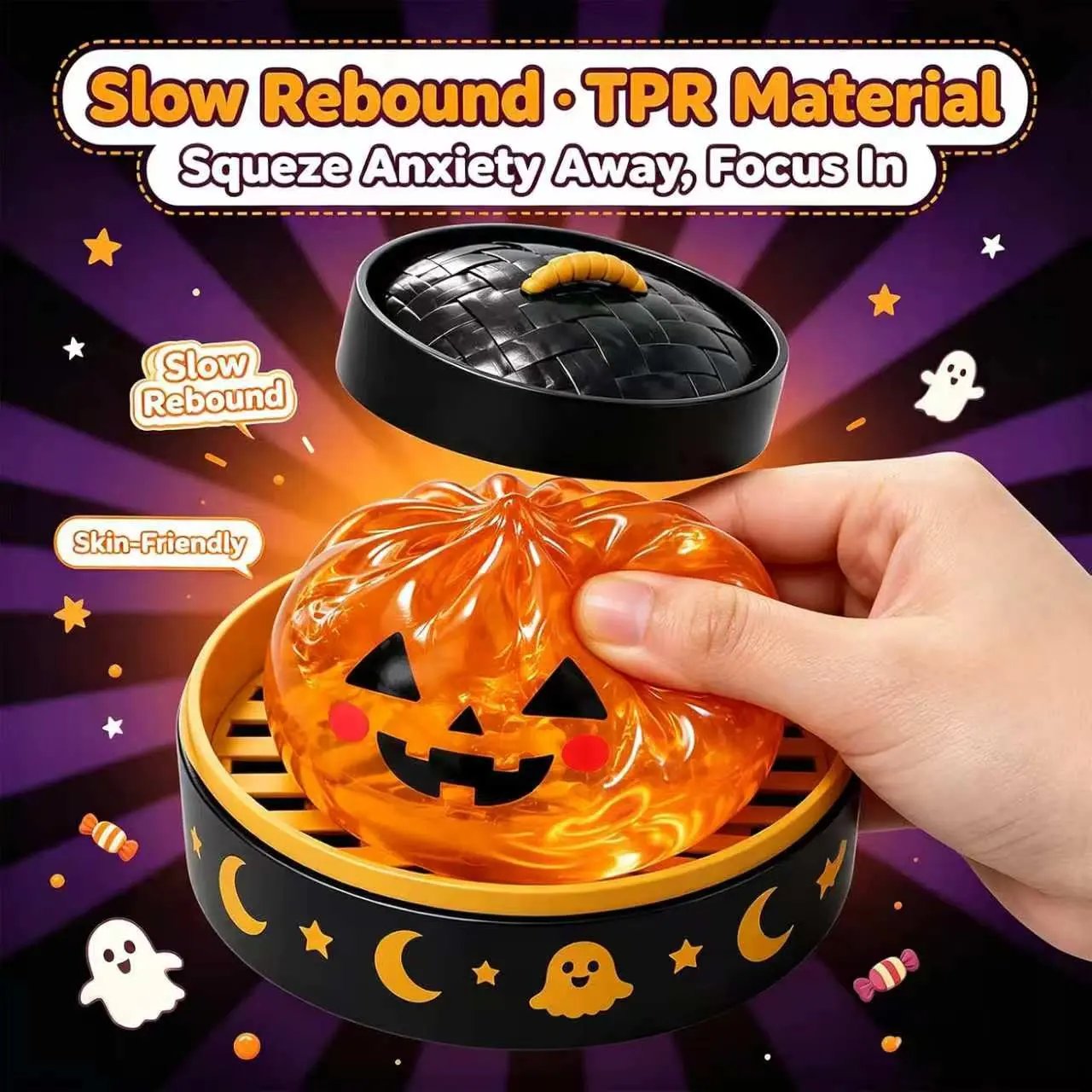 🔥LAST DAY 49% OFF🎃💜Halloween Dumpling Squeeze Squishy Toy