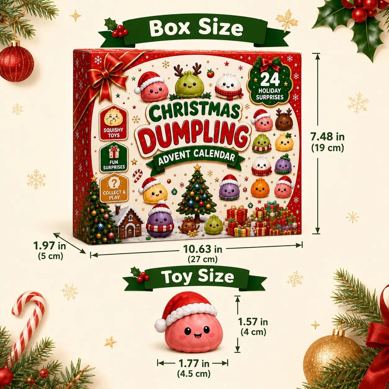 🎅 CHRISTMAS SPECIAL | 24 Days of Mini Squishies – Cute 2026 Advent Calendar with Daily Dumpling